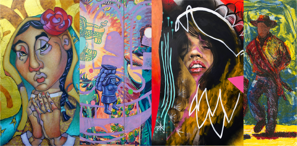 A collage of art from The Colors of Community.