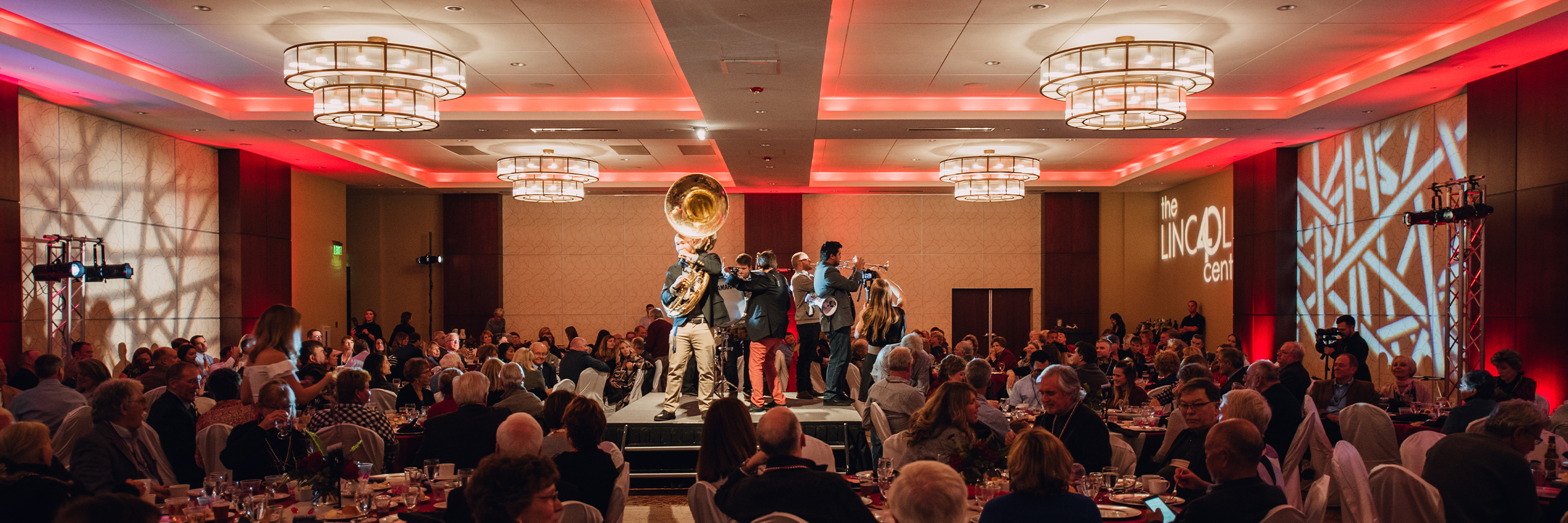 A photo of the 40th anniversary at The Lincoln Center in the Canyon West Ballroom.