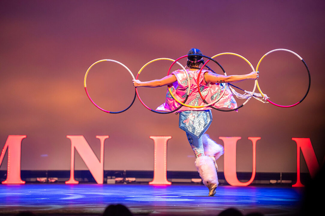 Dr. Morphet hoop dancing.