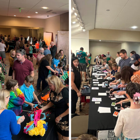The Lincoln Center Hall full of kids making art.