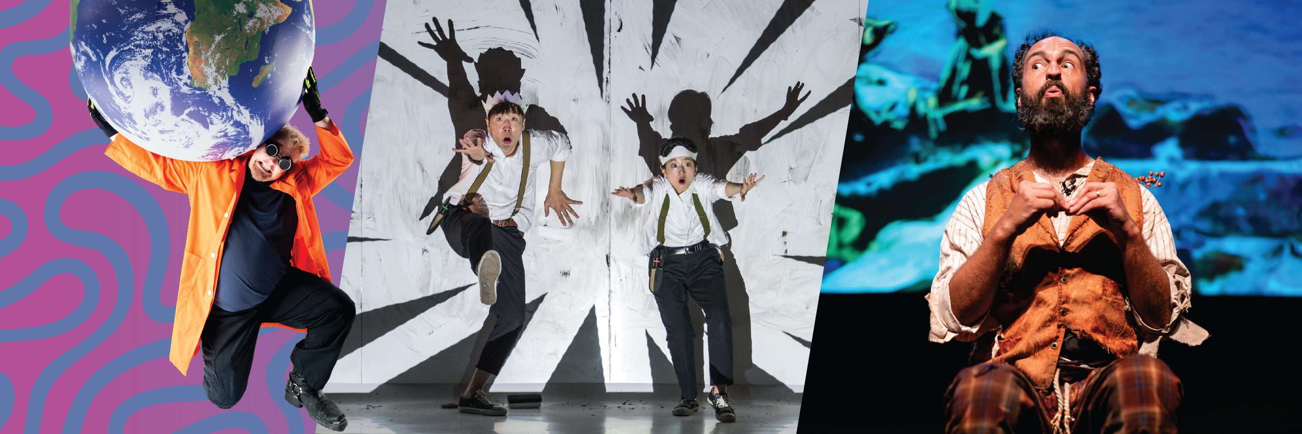 A collage of the three Imagination shows coming to The Lincoln Center