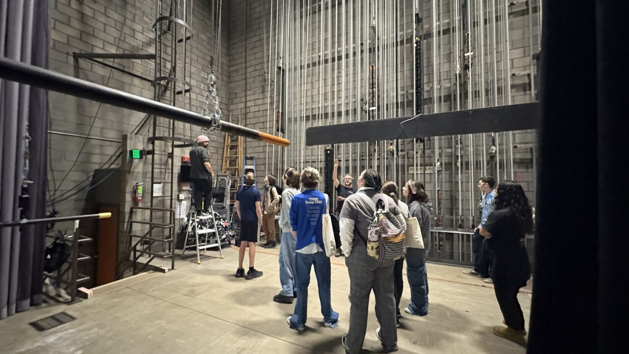 PSD high school students are shown The Lincoln Center fly system